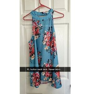 Womens tank blouse flowers